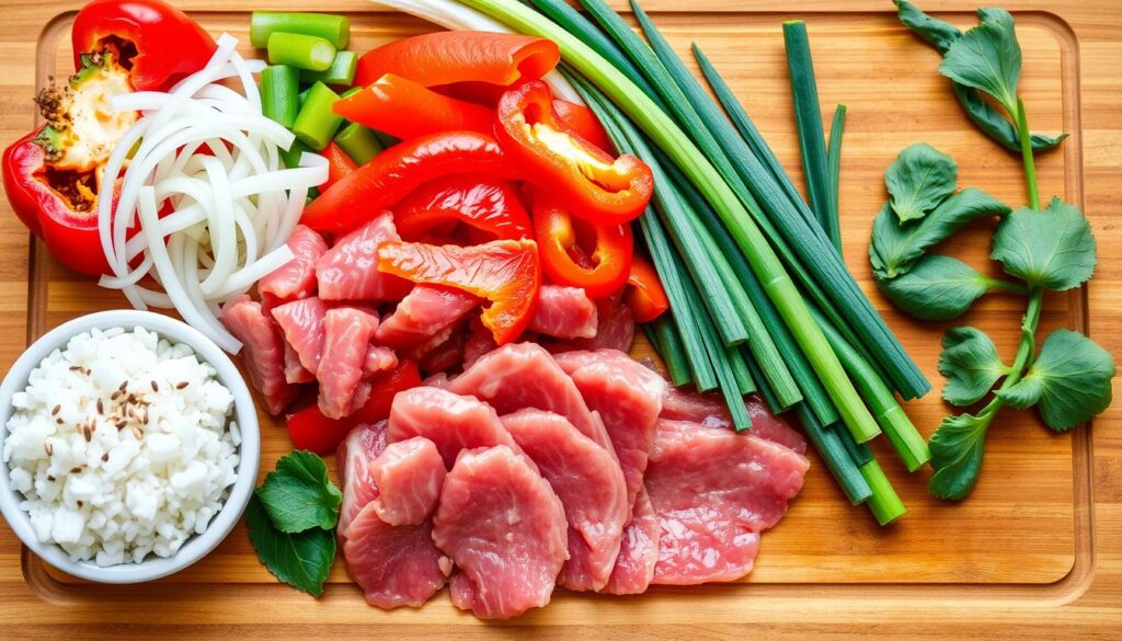 Beef and Pepper Rice Bowl Ingredients