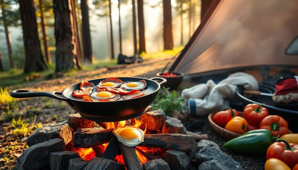 Camping Griddle Breakfast Cooking