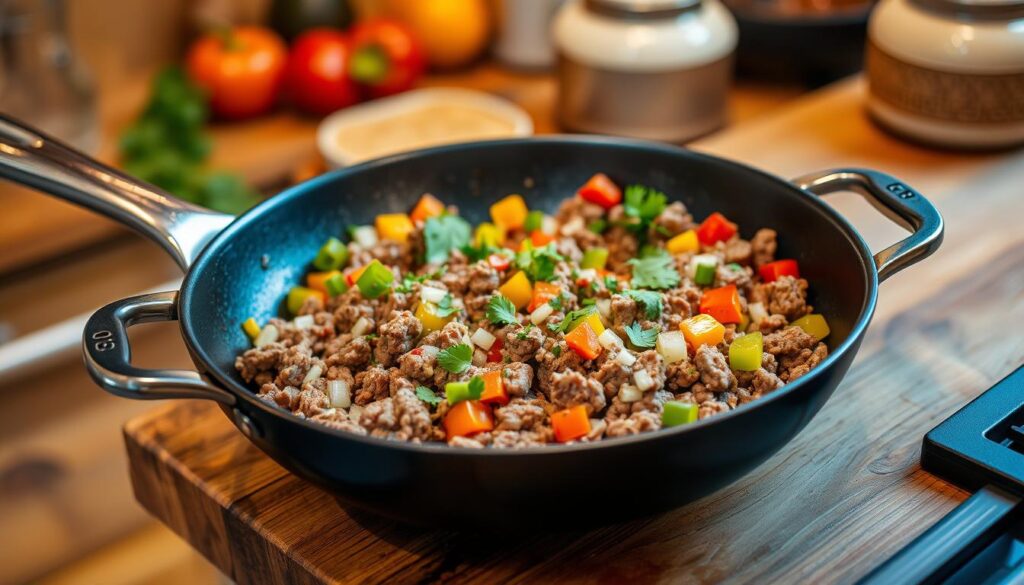 Ground Beef and Bell Pepper Skillet Dish