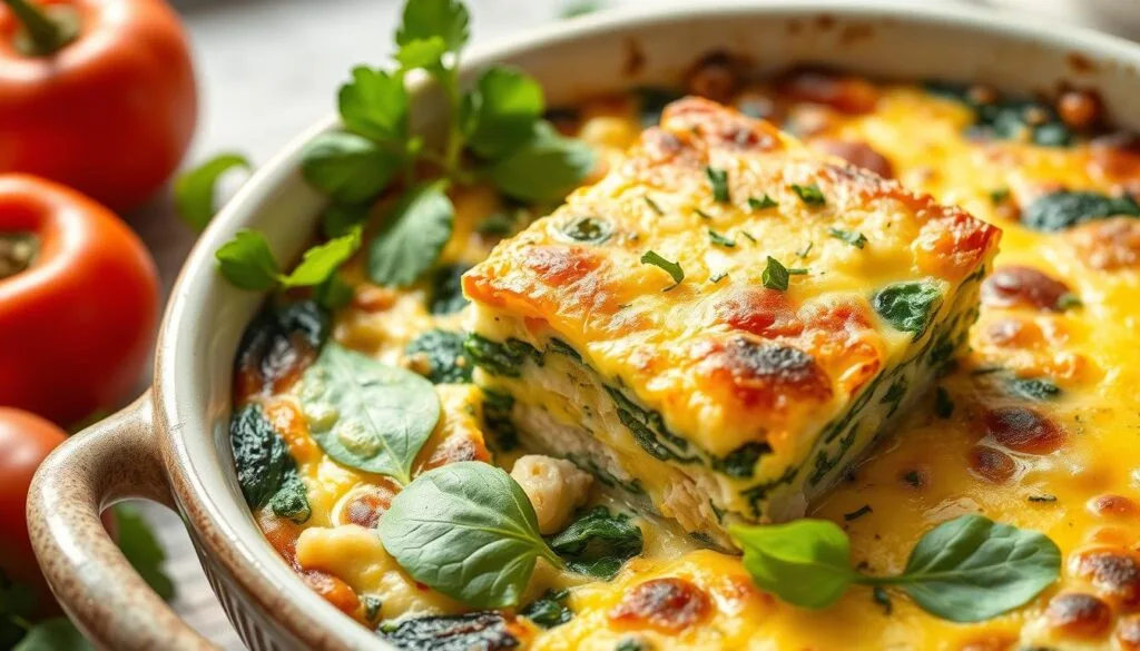 Healthy Breakfast Casserole with Turkey and Spinach Healthy Breakfast Casserole with Turkey and Spinach