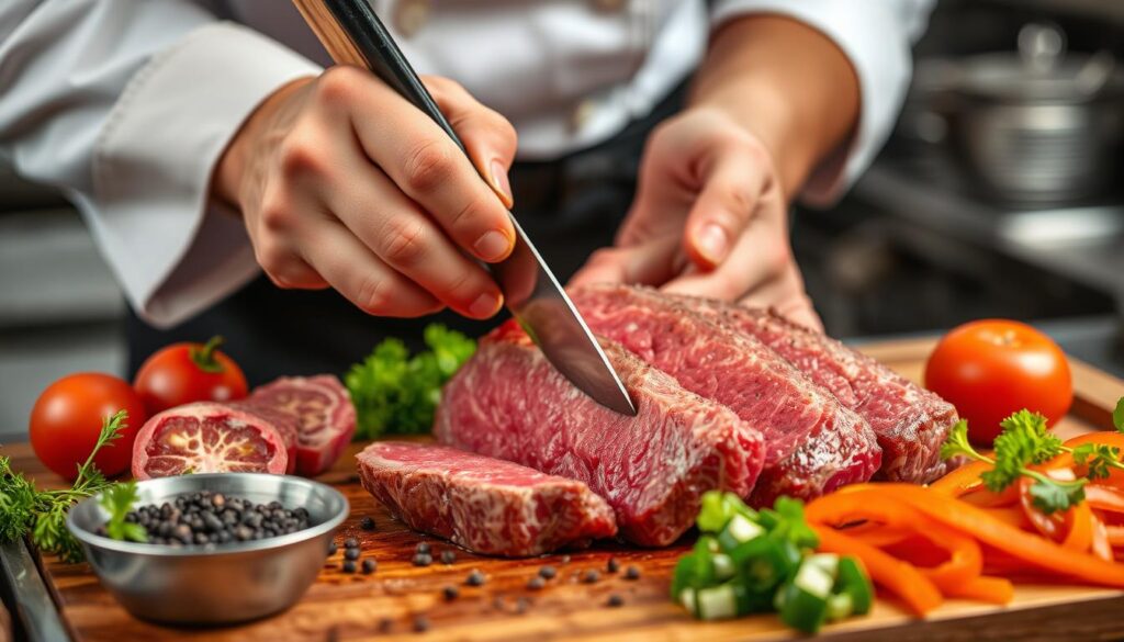 Japanese Pepper Steak Meat Preparation