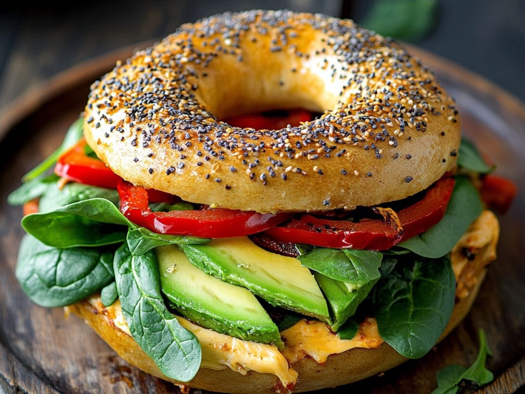 asiago bagel sandwich