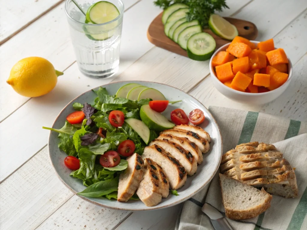 Balanced Low-Calorie Lunch Components